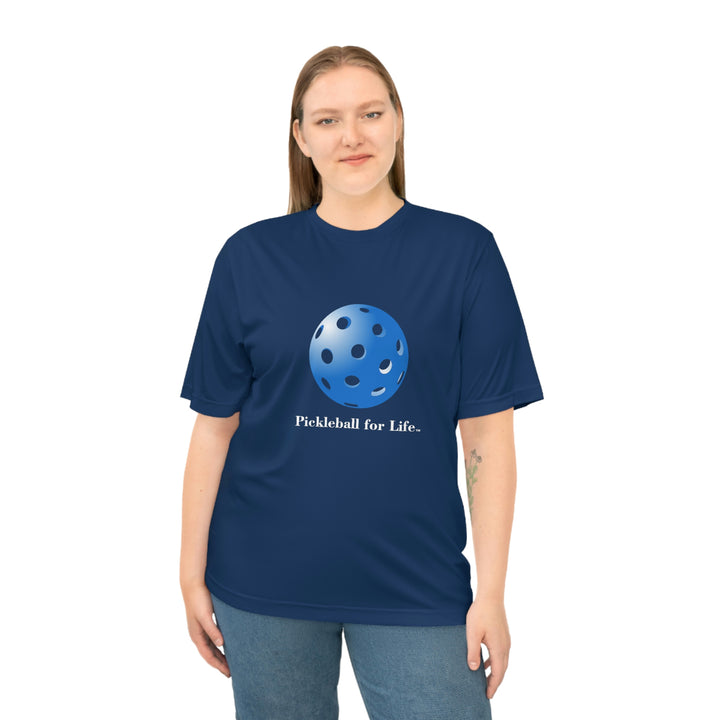 Pickleball for Life-Blue Unisex Moisture-Wicking T-Shirt - Great Pickleball Stuff