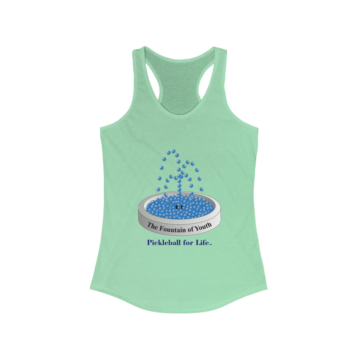 The Pickleball Fountain-Blue Women's Racerback Tank - Great Pickleball Stuff