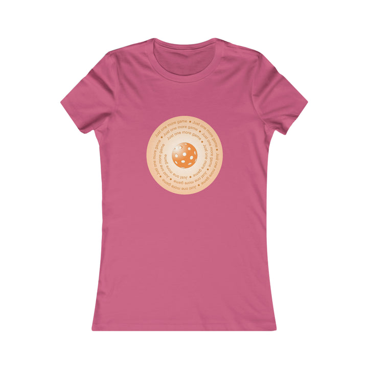 Just One More Game-Orange Women's Slim-Fit Premium Cotton T-Shirt - Great Pickleball Stuff