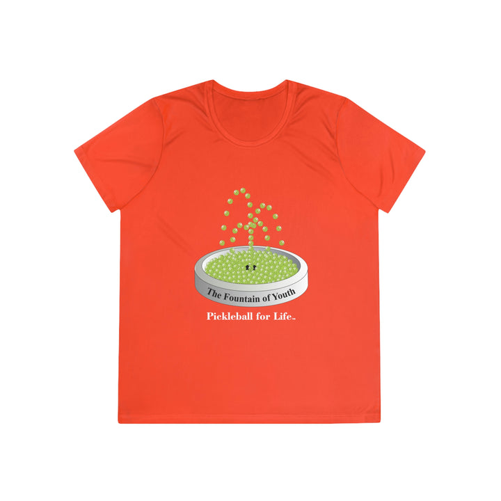 The Pickleball Fountain-Green Women's Moisture-Wicking T-Shirt - Great Pickleball Stuff