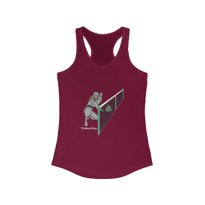 Pickleball Ninja Dinking-Female Women's Racerback Tank - Great Pickleball Stuff