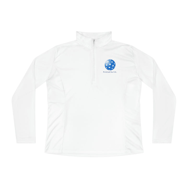 Pickleball for Life-Blue Women's Moisture-Wicking Quarter-Zip Pullover - Great Pickleball Stuff