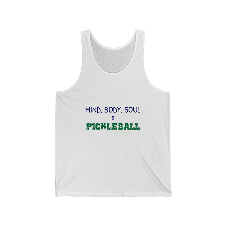 Mind, Body, Soul & Pickleball Unisex Cotton Tank - Great Pickleball Stuff