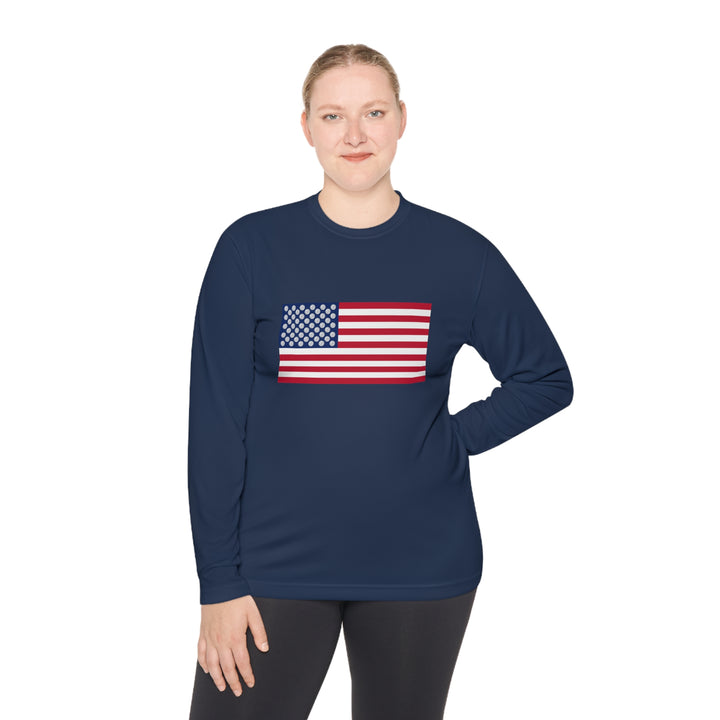 Pickleball Stars Flag Unisex Moisture-Wicking Long Sleeve Tee - Great Pickleball Stuff