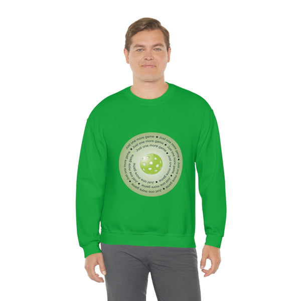 Just One More Game-Green Unisex Crewneck Sweatshirt - Great Pickleball Stuff