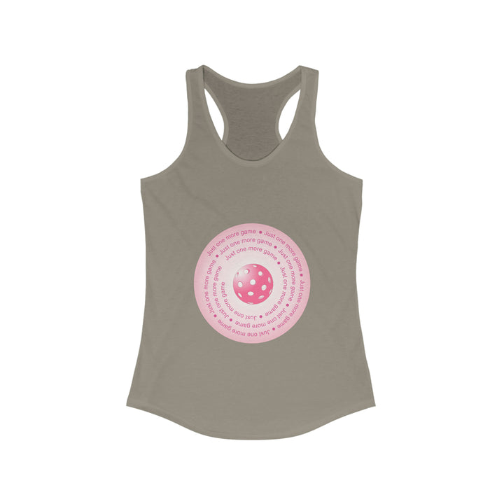 Just One More Game-Pink Women's Racerback Tank - Great Pickleball Stuff