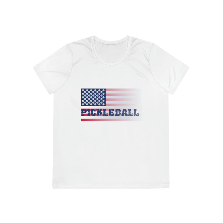 Pickleball Flag (Faded) Women's Moisture-Wicking T-Shirt - Great Pickleball Stuff