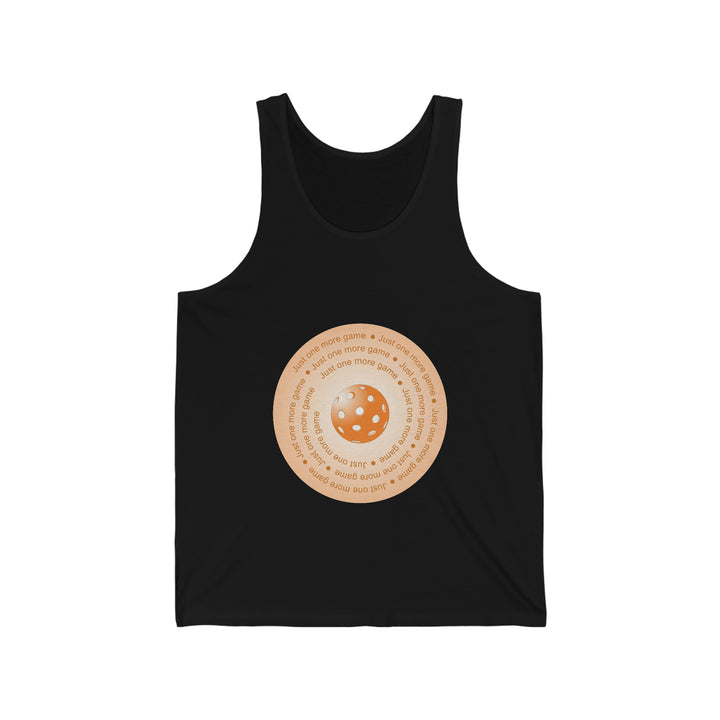 Just One More Game-Orange Unisex Cotton Tank - Great Pickleball Stuff