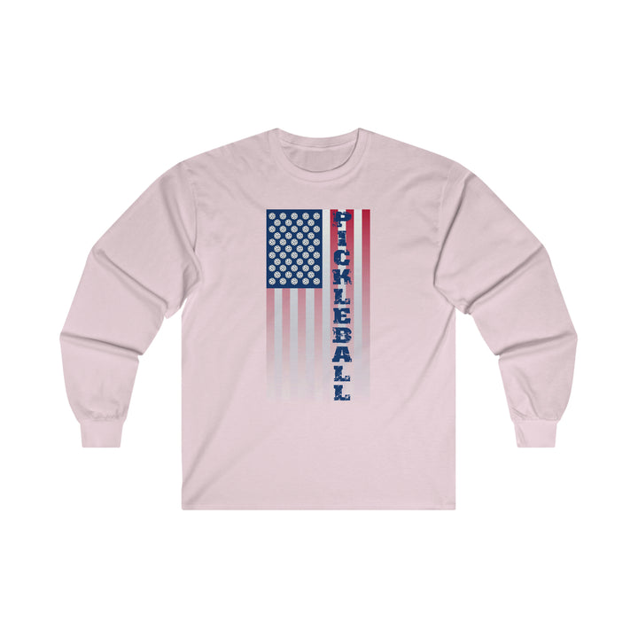 Pickleball Flag Vertical-2 (Faded) Ultra Cotton Long Sleeve Tee - Great Pickleball Stuff