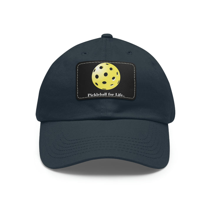 Pickleball for Life-Yellow Pickleball Cap with Leather Patch - Great Pickleball Stuff