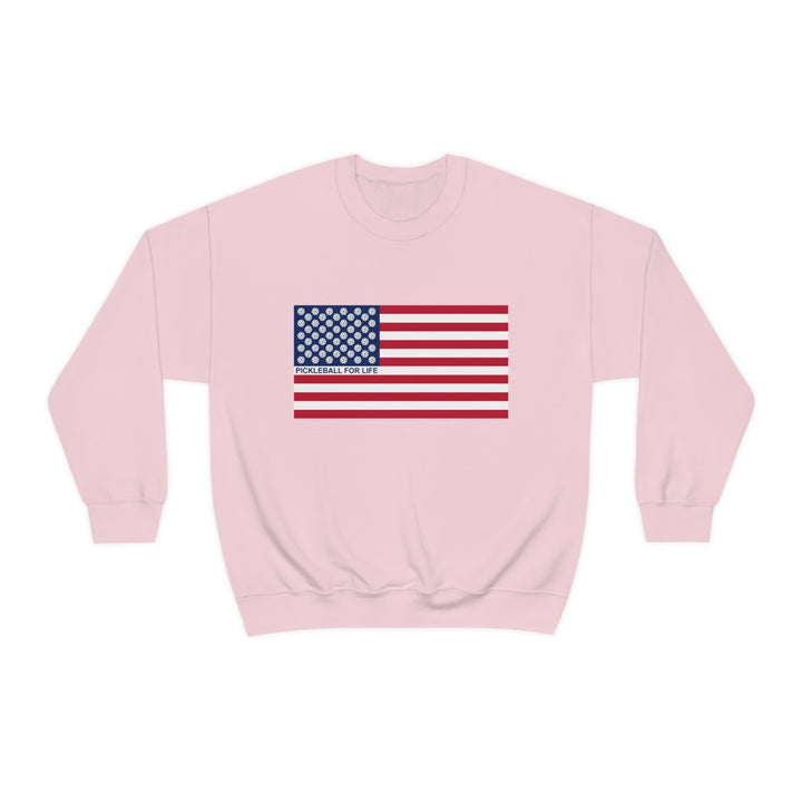 Pickleball for Life Flag Unisex Crewneck Sweatshirt - Great Pickleball Stuff