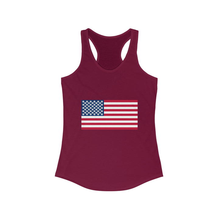 Pickleball Stars Flag Women's Racerback Tank - Great Pickleball Stuff