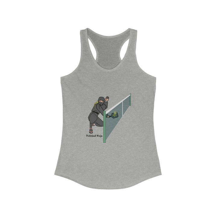 Pickleball Ninja Dinking-Female Women's Racerback Tank - Great Pickleball Stuff