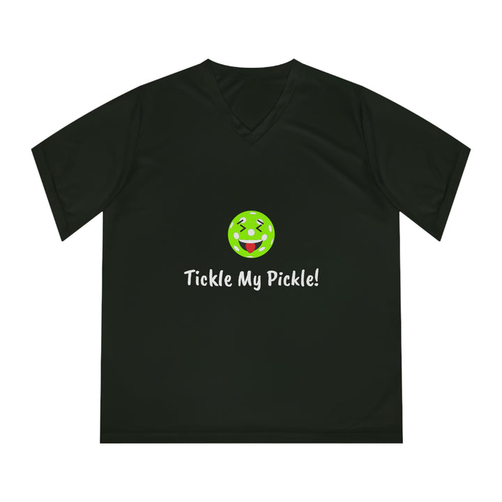 Tickle My Pickle Women's Moisture-Wicking V-Neck T-Shirt - Great Pickleball Stuff