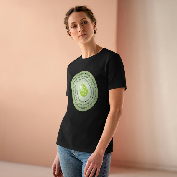 Just One More Game-Green Women's Relaxed-Fit T-shirt - Great Pickleball Stuff