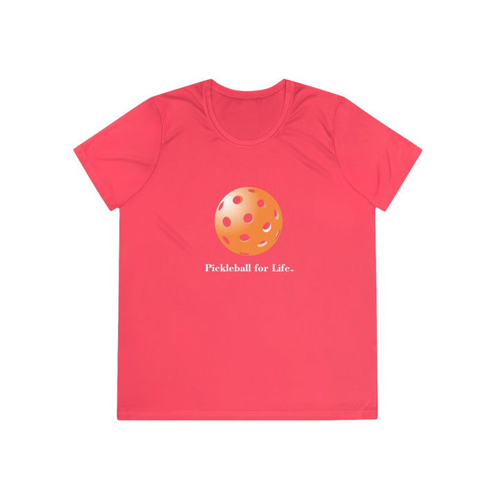 Pickleball for Life-Orange Women's Moisture-Wicking T-Shirt - Great Pickleball Stuff