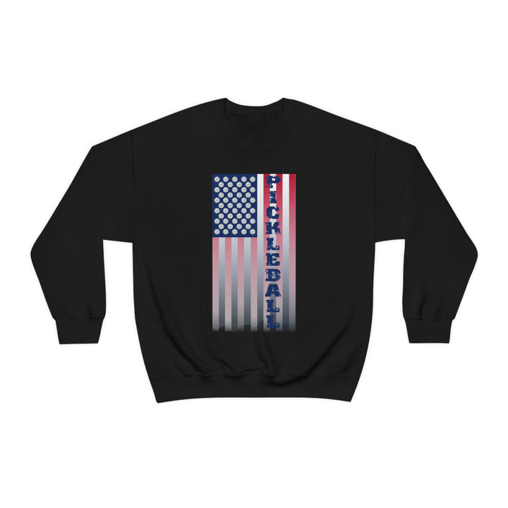 Pickleball Flag Vertical-2 (Faded) Unisex Crewneck Sweatshirt - Great Pickleball Stuff