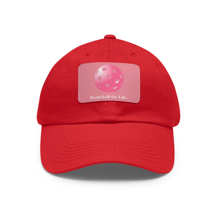 Pickleball for Life-Pink Pickleball Cap with Leather Patch - Great Pickleball Stuff