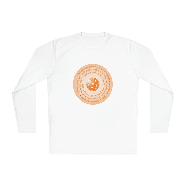 Just One More Game-Orange Unisex Moisture-Wicking Long Sleeve Tee - Great Pickleball Stuff