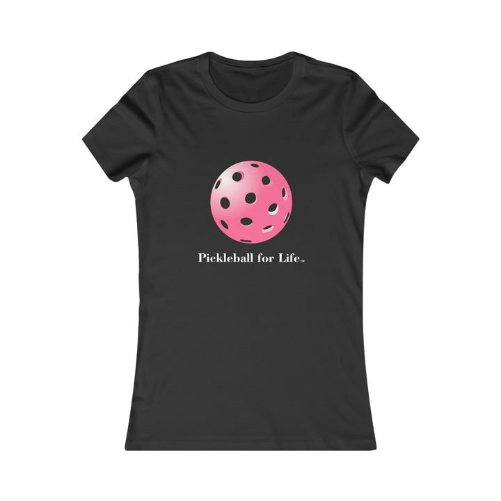 Pickleball for Life-Pink Women's Slim-Fit Premium Cotton T-Shirt - Great Pickleball Stuff