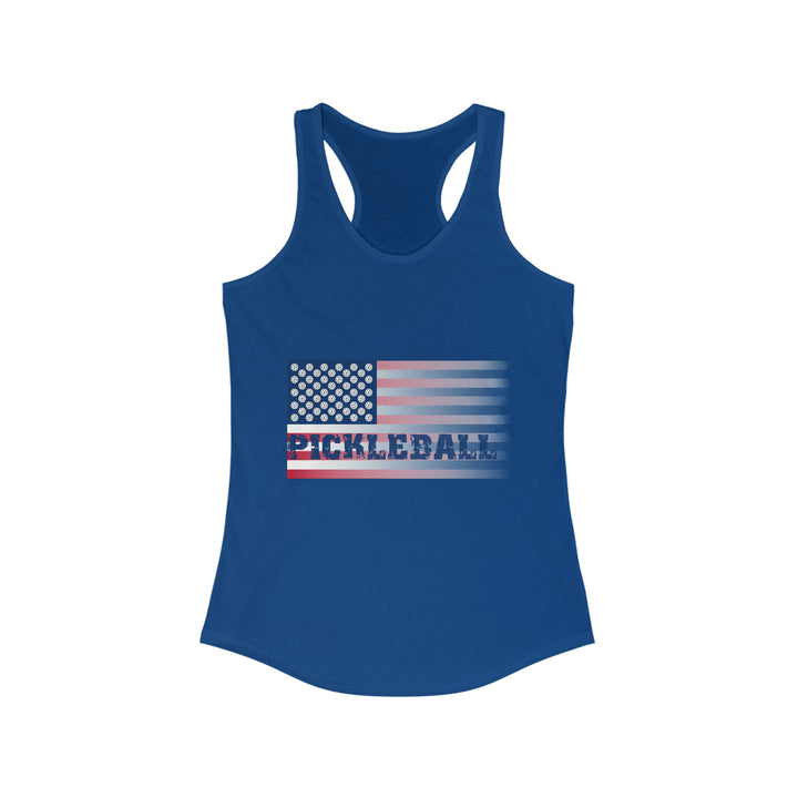 Pickleball Flag (Faded) Women's Racerback Tank - Great Pickleball Stuff