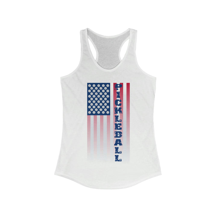 Pickleball Flag Vertical-2 (Faded) Women's Racerback Tank - Great Pickleball Stuff