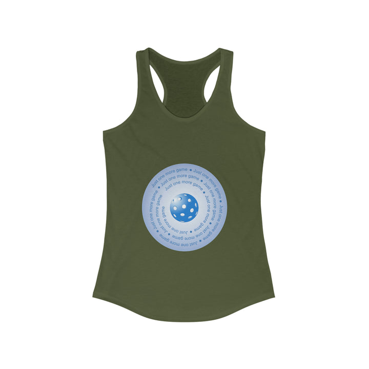 Just One More Game-Blue Women's Racerback Tank - Great Pickleball Stuff