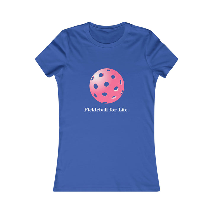 Pickleball for Life-Pink Women's Slim-Fit Premium Cotton T-Shirt - Great Pickleball Stuff