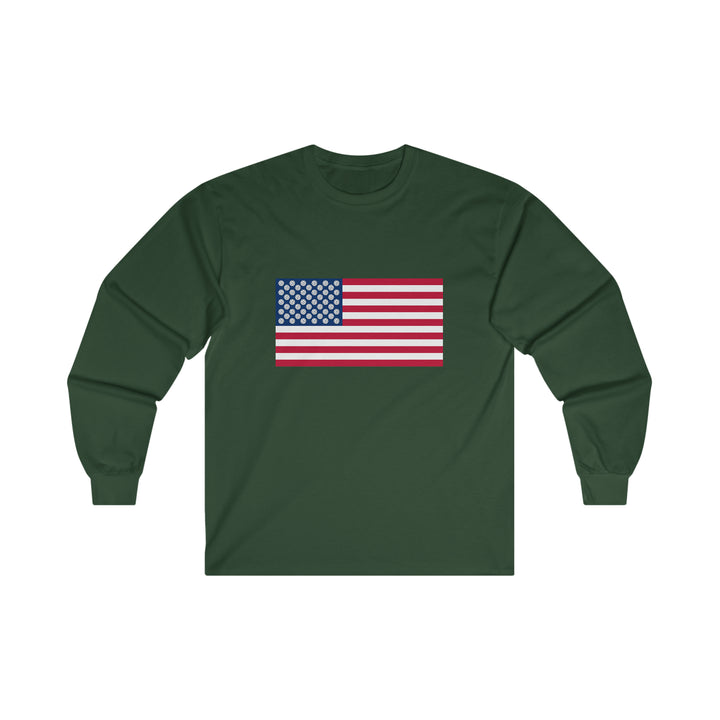 Pickleball Stars Flag Ultra Cotton Long Sleeve Tee - Great Pickleball Stuff