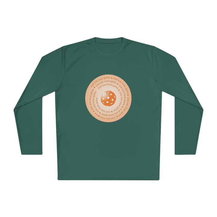 Just One More Game-Orange Unisex Moisture-Wicking Long Sleeve Tee - Great Pickleball Stuff