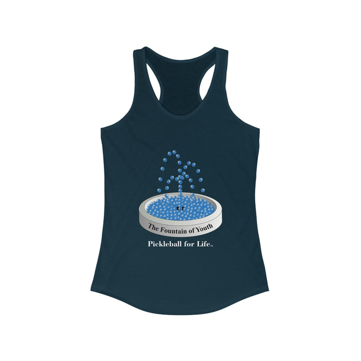 The Pickleball Fountain-Blue Women's Racerback Tank - Great Pickleball Stuff