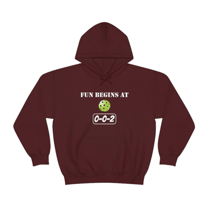 Fun Begins at 0-0-2 Unisex Hoodie - Great Pickleball Stuff