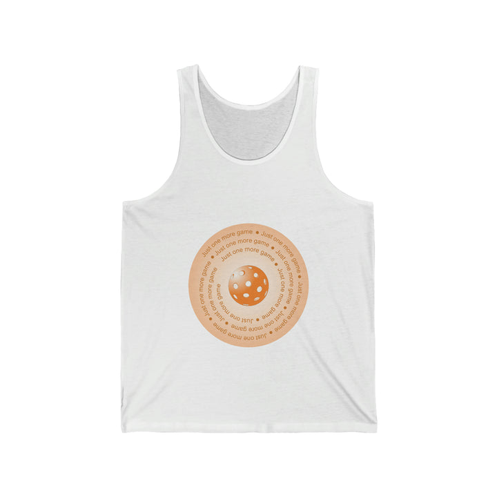 Just One More Game-Orange Unisex Cotton Tank - Great Pickleball Stuff