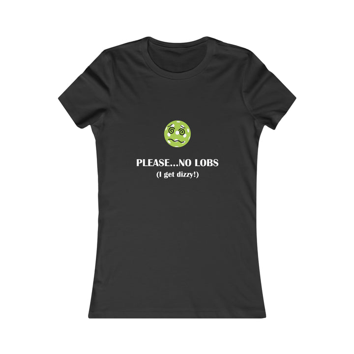 Please No Lobs-I Get Dizzy Women's Slim-Fit Premium Cotton T-Shirt - Great Pickleball Stuff