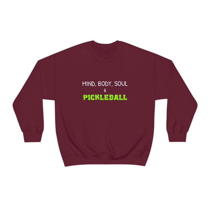 Mind, Body, Soul & Pickleball Unisex Crewneck Sweatshirt - Great Pickleball Stuff