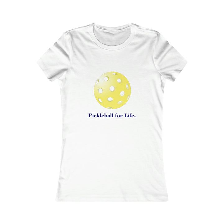 Pickleball for Life-Yellow Women's Slim-Fit Premium Cotton T-Shirt - Great Pickleball Stuff