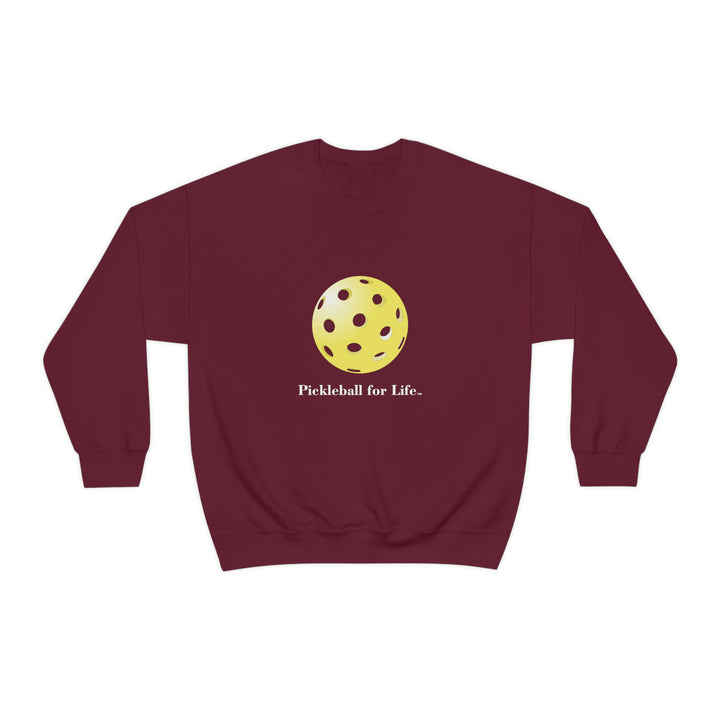 Pickleball for Life-Yellow Unisex Crewneck Sweatshirt - Great Pickleball Stuff