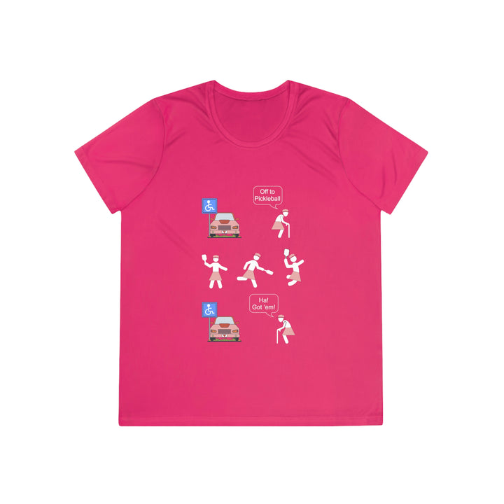 Got'em! (Old Woman) Women's Moisture-Wicking T-Shirt - Great Pickleball Stuff