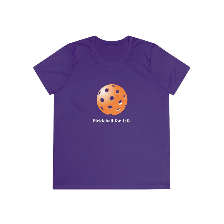 Pickleball for Life-Orange Women's Moisture-Wicking T-Shirt - Great Pickleball Stuff