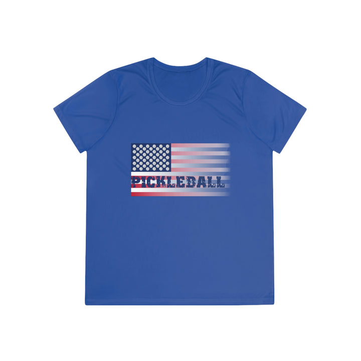 Pickleball Flag (Faded) Women's Moisture-Wicking T-Shirt - Great Pickleball Stuff