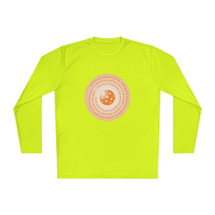 Just One More Game-Orange Unisex Moisture-Wicking Long Sleeve Tee - Great Pickleball Stuff