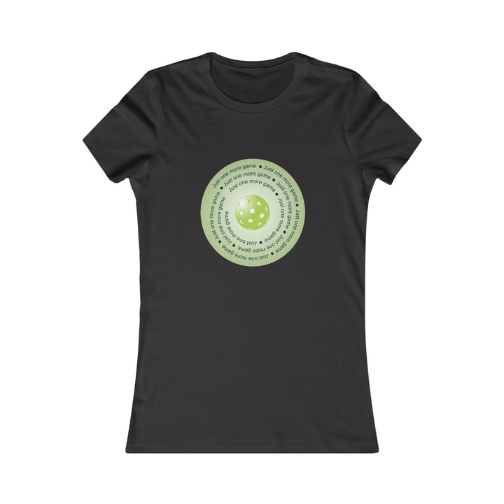 Just One More Game-Green Women's Slim-Fit Premium Cotton T-Shirt - Great Pickleball Stuff