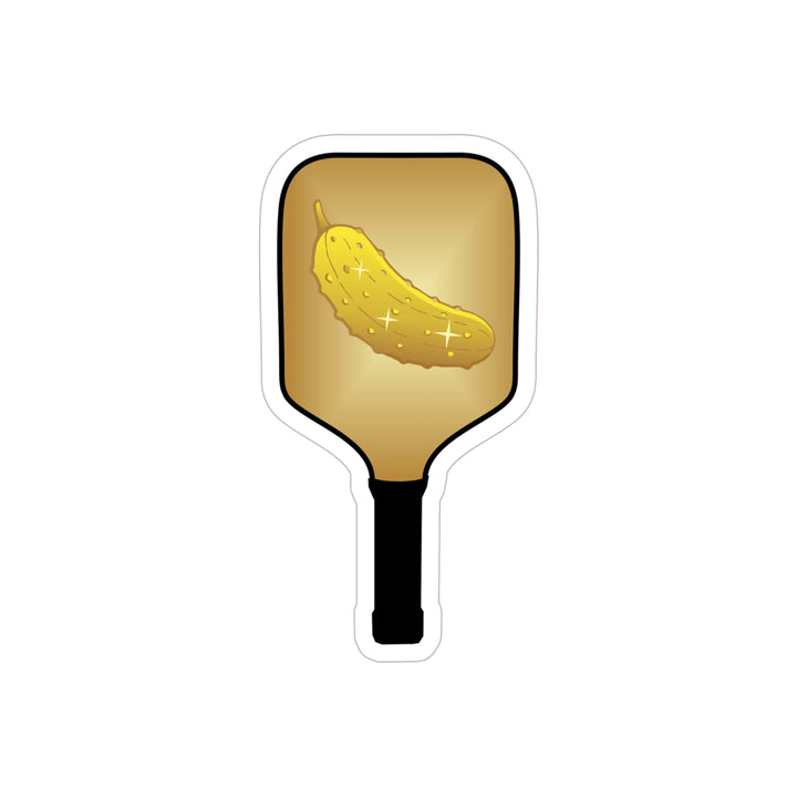 The Golden Pickle Paddle Decal - Great Pickleball Stuff