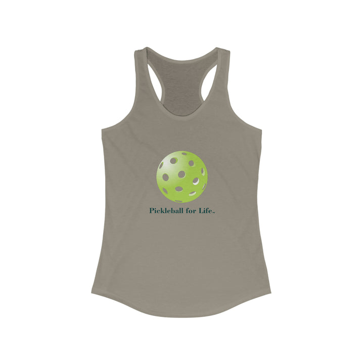 Pickleball for Life-Green Women's Racerback Tank - Great Pickleball Stuff