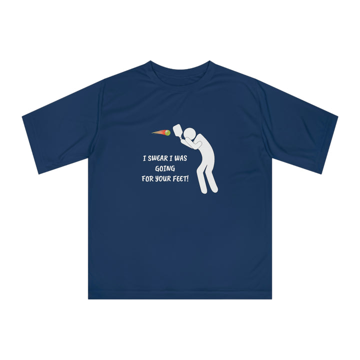 I Swear I Was Going For Your Feet! Unisex Moisture-Wicking T-Shirt - Great Pickleball Stuff