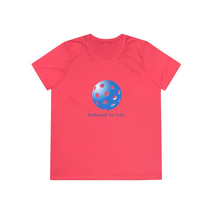 Pickleball for Life-Blue Women's Moisture-Wicking T-Shirt - Great Pickleball Stuff