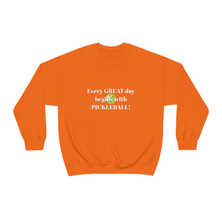 Every Great Day Begins with Pickleball! Unisex Crewneck Sweatshirt - Great Pickleball Stuff