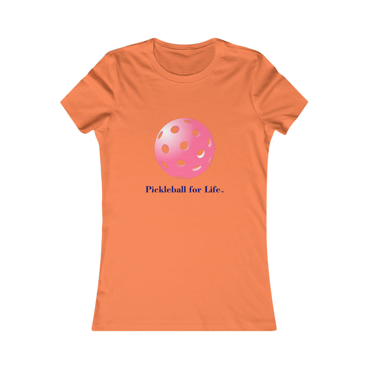 Pickleball for Life-Pink Women's Slim-Fit Premium Cotton T-Shirt - Great Pickleball Stuff