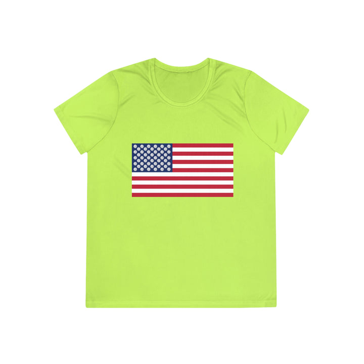 Pickleball Stars Flag Women's Moisture-Wicking T-Shirt - Great Pickleball Stuff