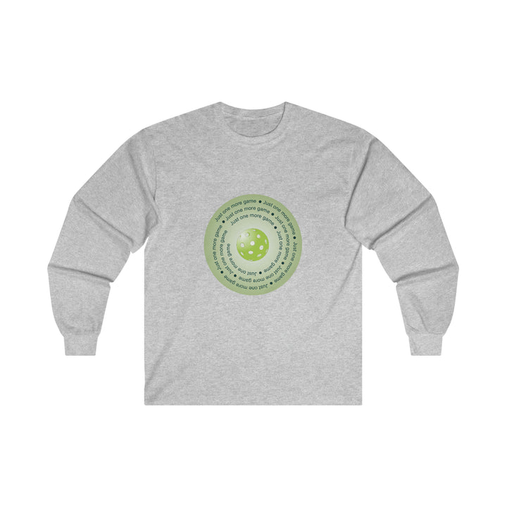 Just One More Game-Green Ultra Cotton Long Sleeve Tee - Great Pickleball Stuff